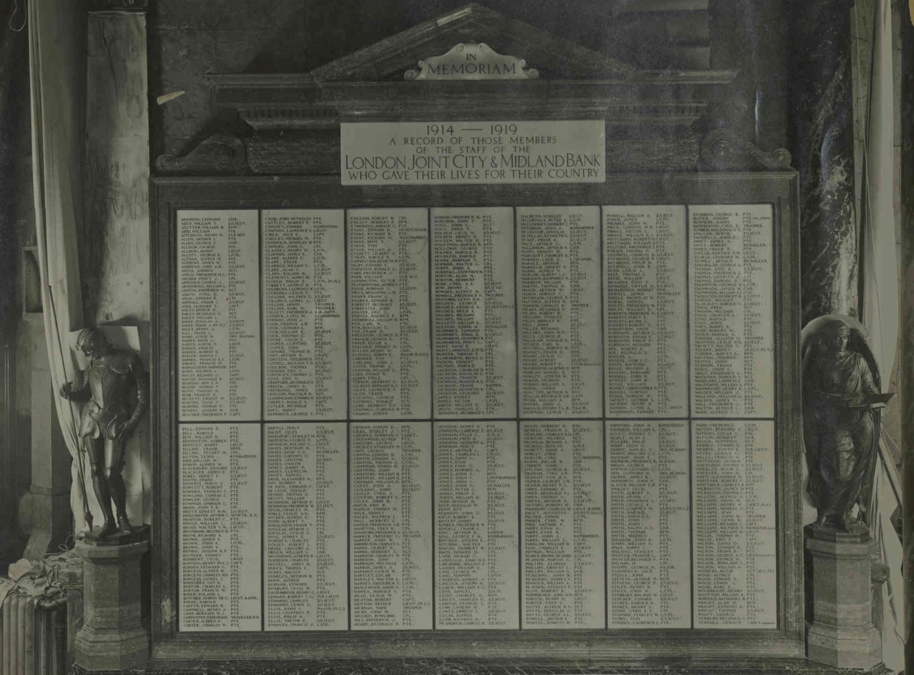 London City and Midland Bank War Memorial, London.